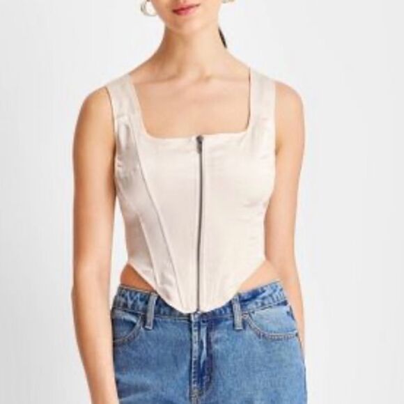 Women's Zip-Front Bustier Corset Top 4 New NWT - Picture 1 of 8